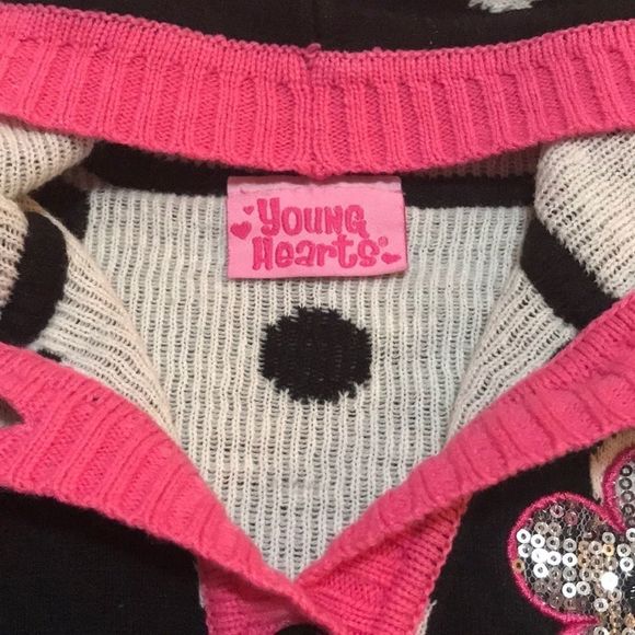 🌺 YOUNG HEARTS Sequin Button Front Hooded Sweater - Picture 4 of 6